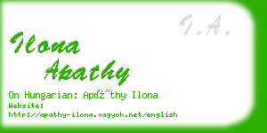 ilona apathy business card